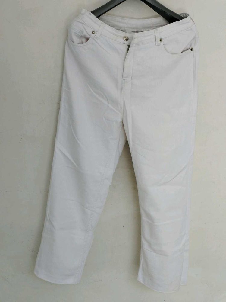 Classic White Straight Leg Jeans