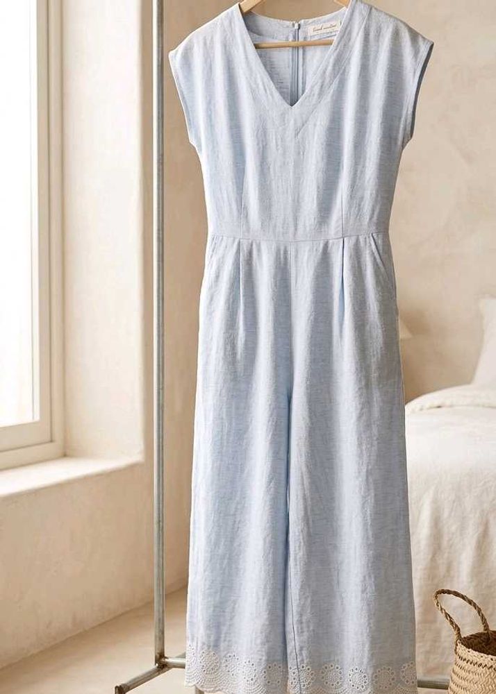 Beautiful Jumpsuit Sky Blue With Pockets