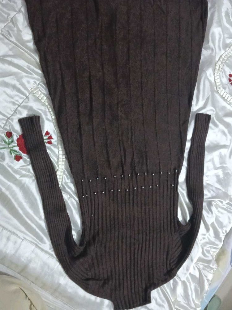 Brown Knit winter dress