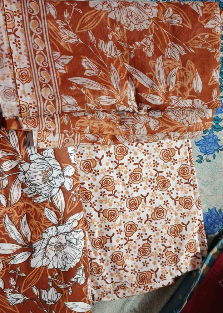 Floral Print Cotton Dress Material