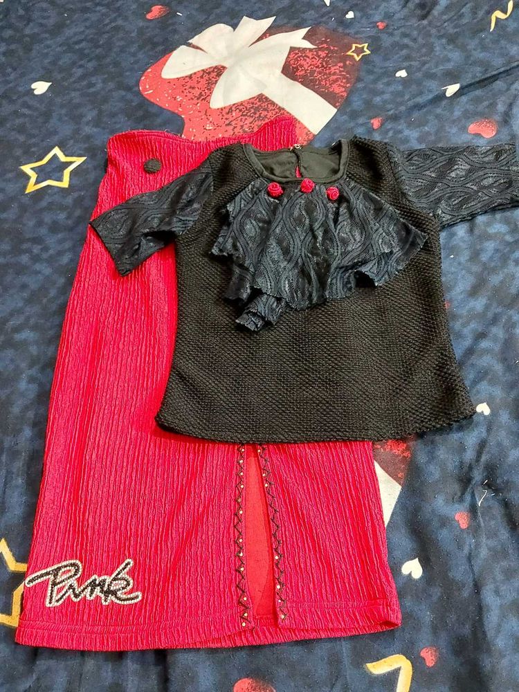 Elegant Black &amp; red dress ...like new