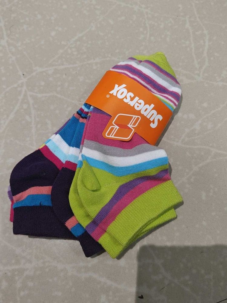 Striped Ankle Socks 3 Pack