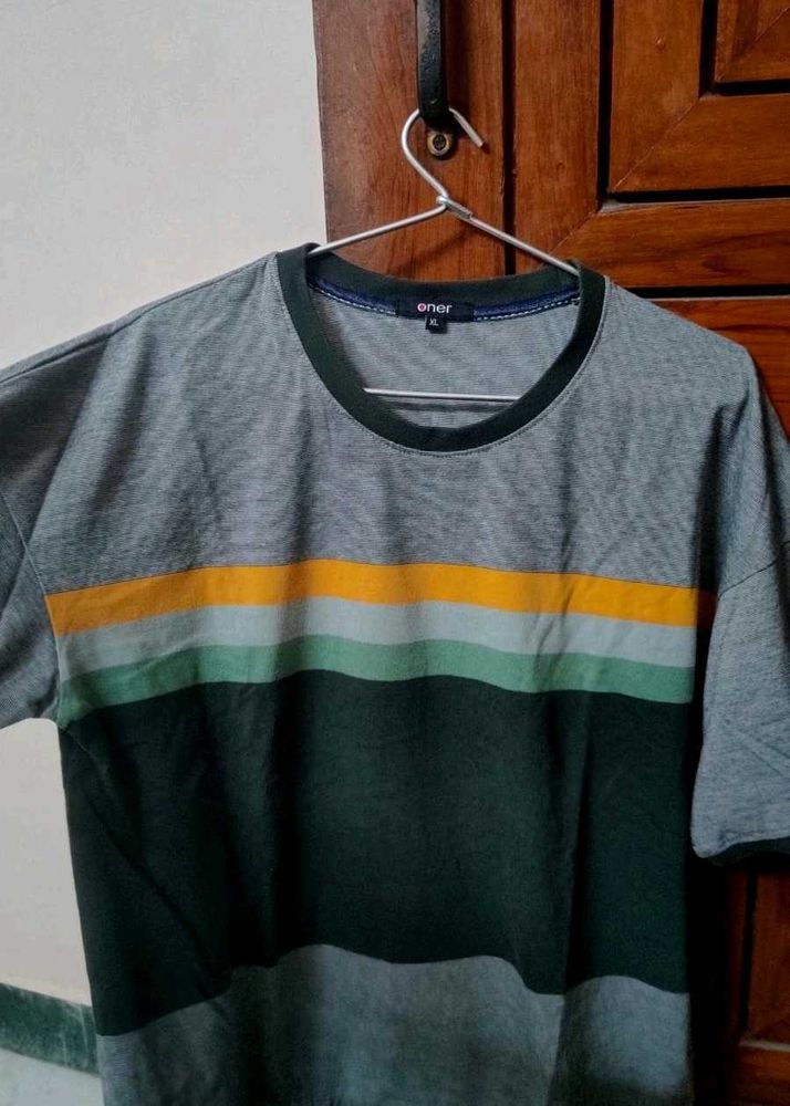 💫👕 Grey Everyday Striped T-Shirt