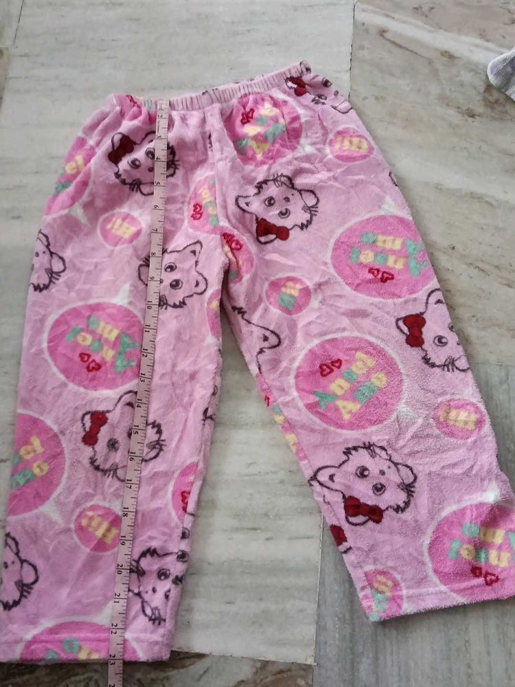 Cute Pink Fluffy Pajama Pants