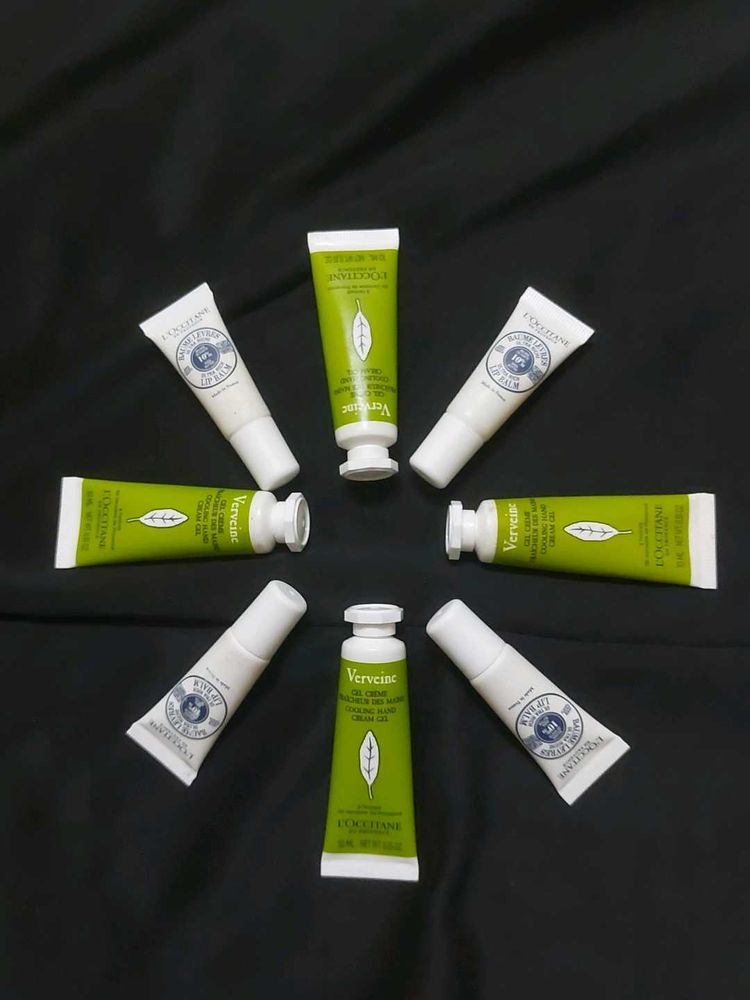 Loccitane lip balm and cooling hand cream gel
