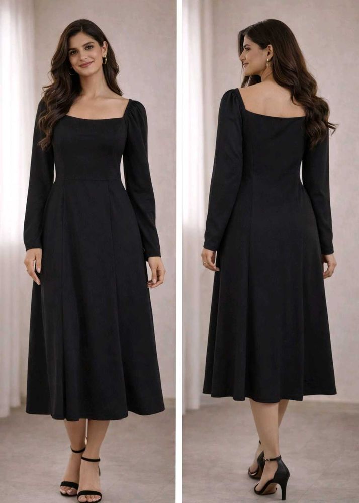 Elegant Black Midi Dress