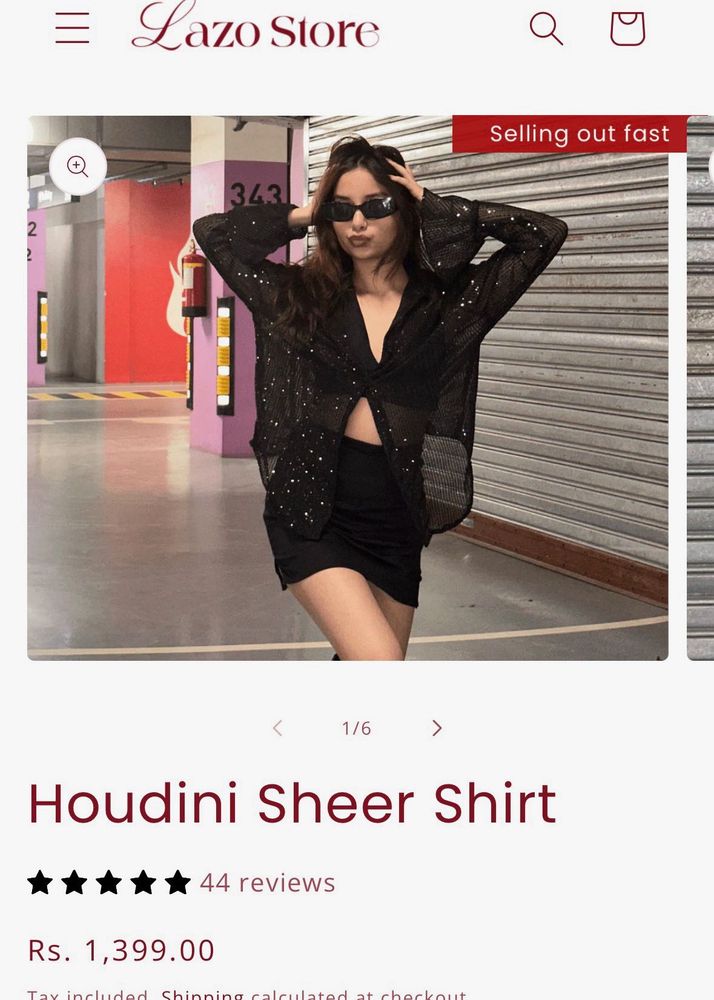 Sparkly Sheer Button-Up Shirt