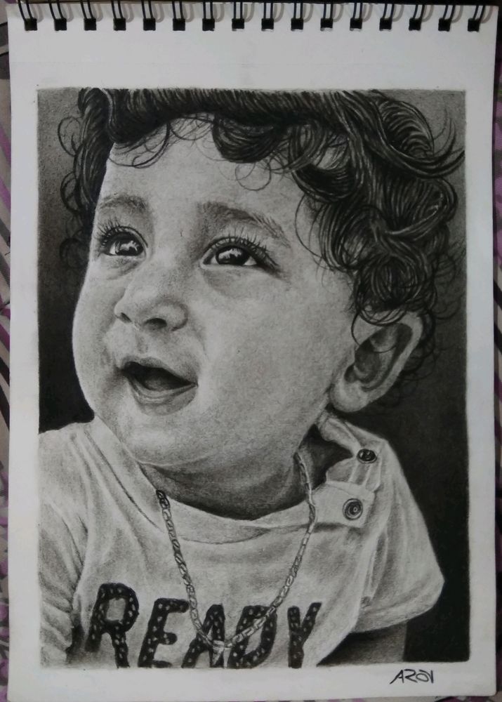 Your Portrait scetch with wooden frame