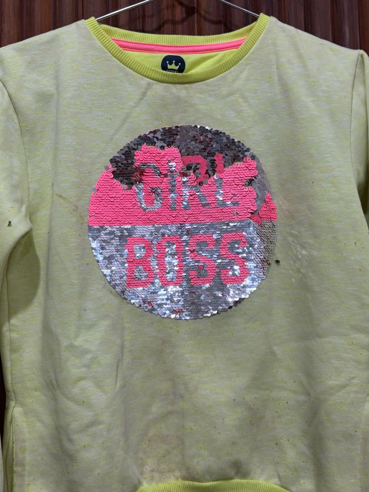 Girls Boss Sequin Sweatshirt