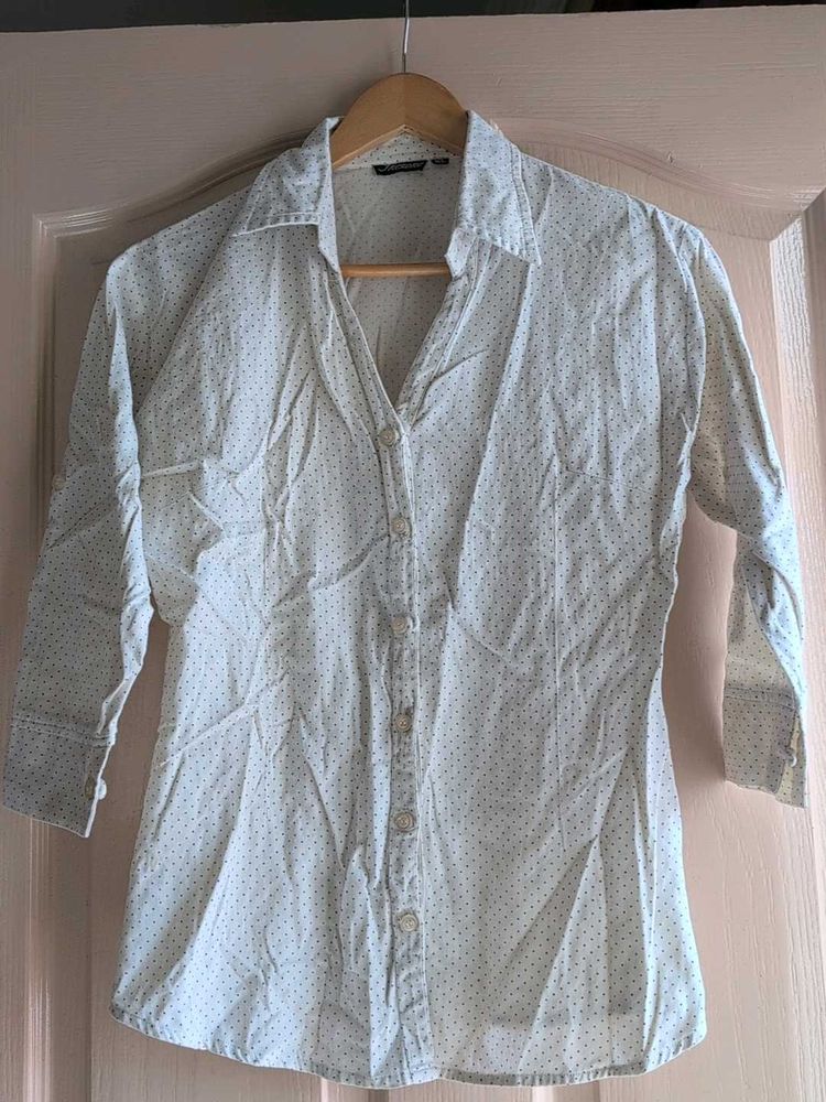 Chic Polka Dot Button-Up Shirt