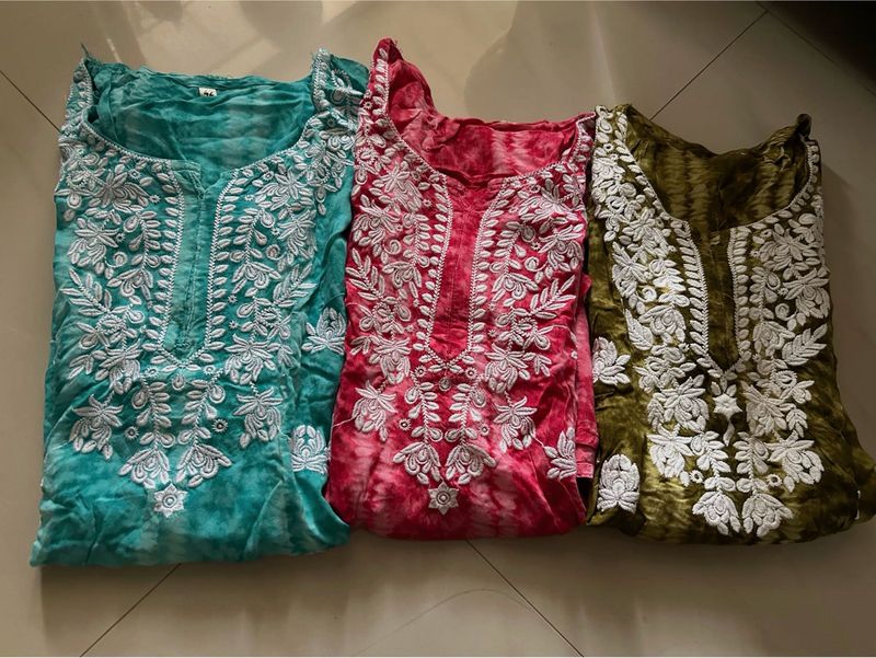 Embroidered Kurta Set - Pack of 3