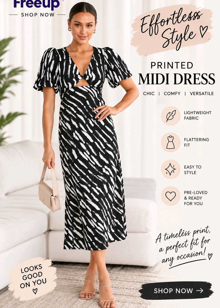 Chic Printed Midi Dress