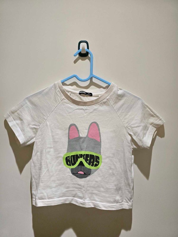 Bulldog Graphic crop tshirt bonkers co