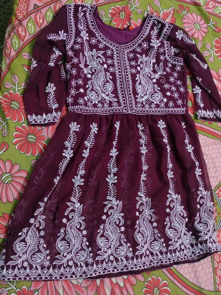 Chikan Kari Purple 💜 Kurta