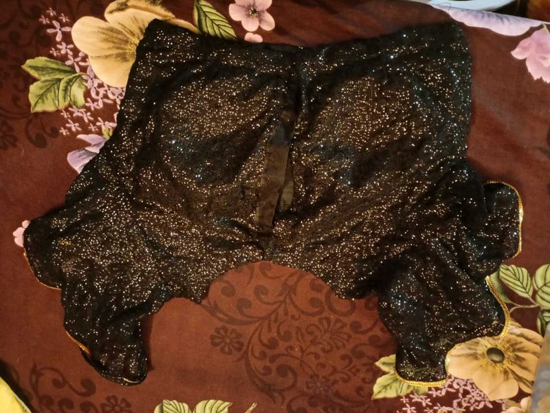 Black Sitare Wala Blouz With Margin