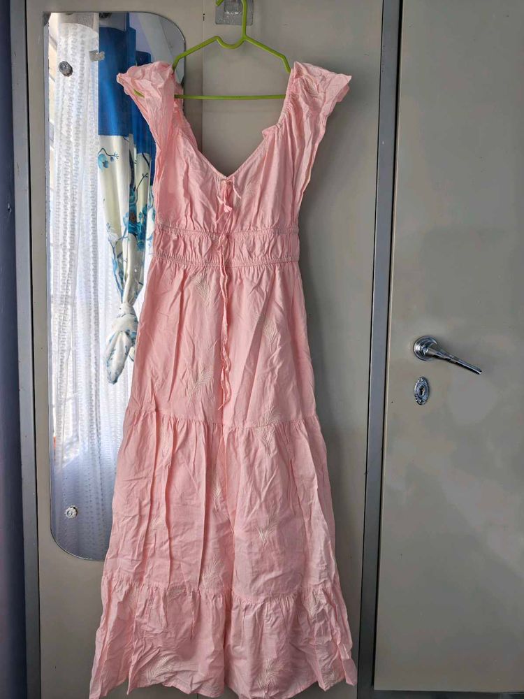 pink maxi dress