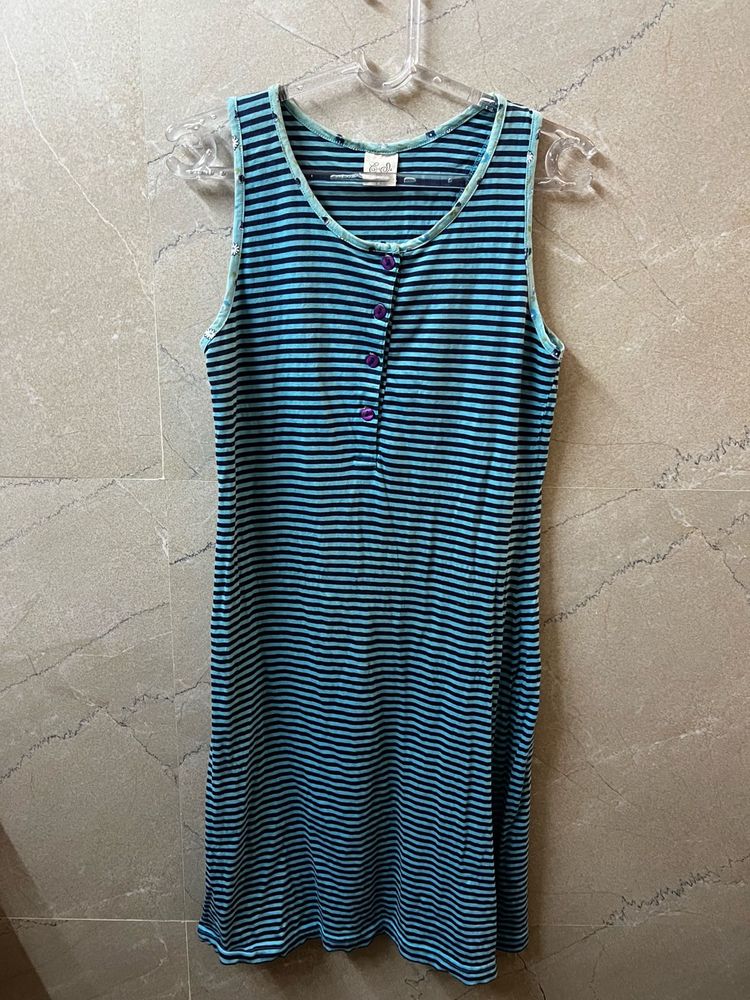 Blue Striped Cotton Nightie
