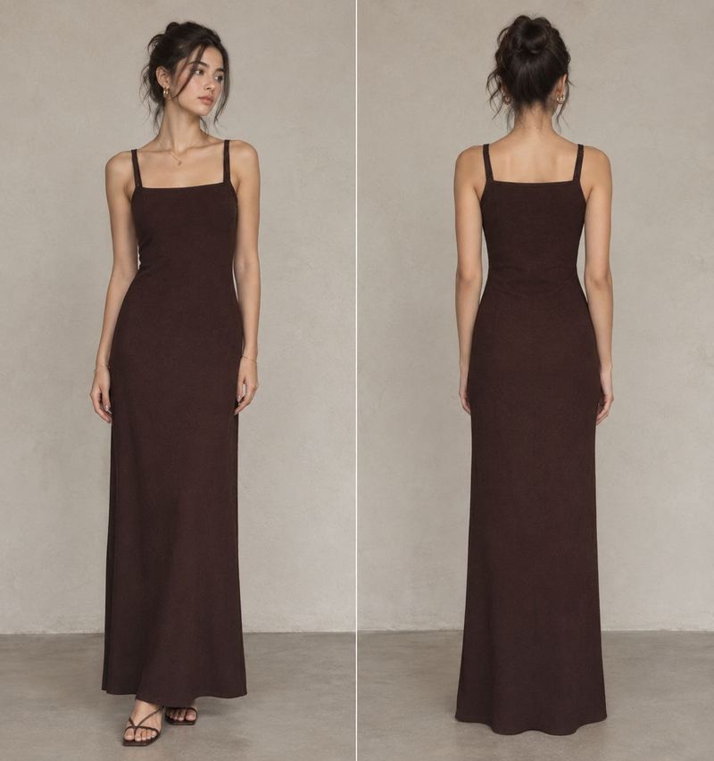 Elegant Square Neck Maxi Dress