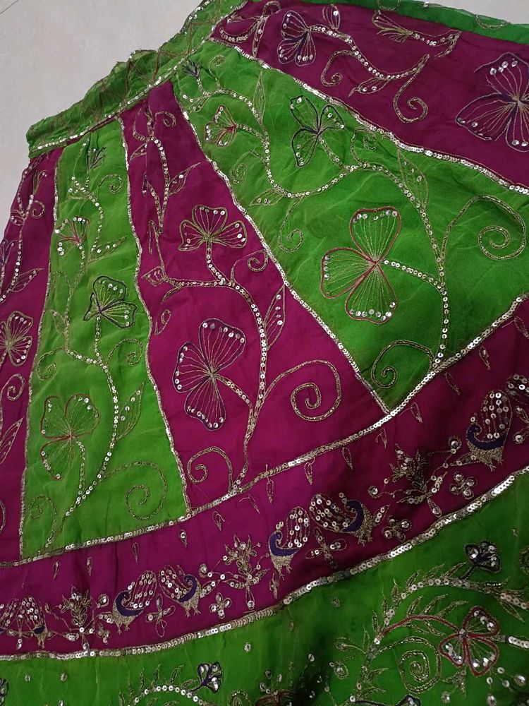 Vibrant Embroidered Ethnic Skirt