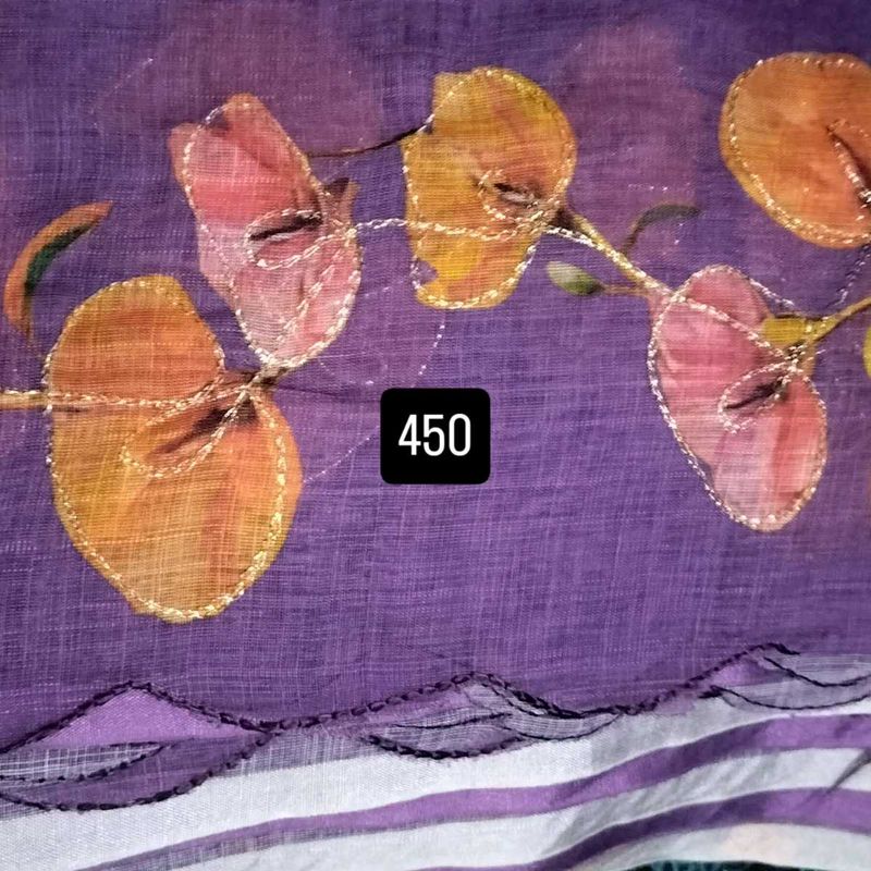 Beautiful Purple Floral Saree