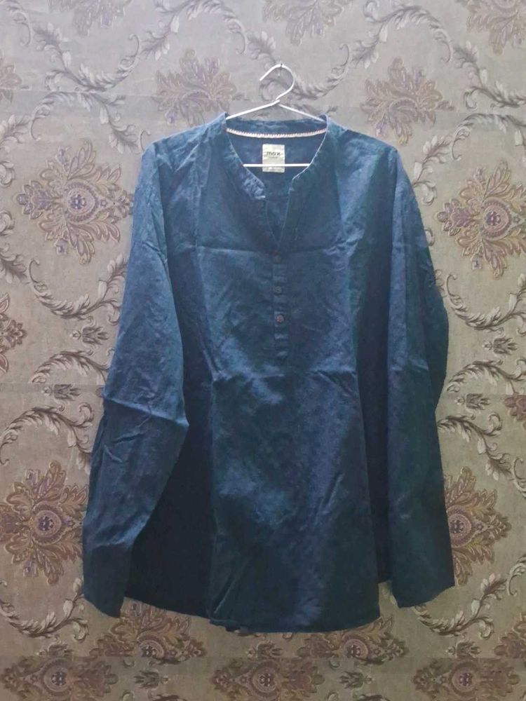 Max Men's Blue Cotton Shirt of 1