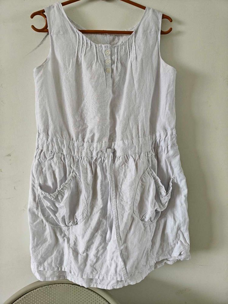Lightweight Sleeveless Drawstring Dress