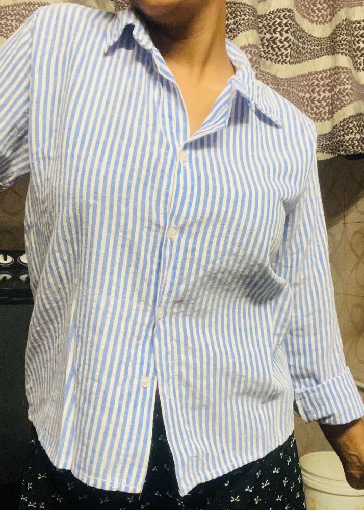 Viral White Strip Shirt 👚