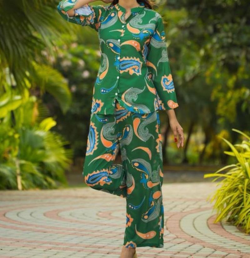 Green Paisley Kurta Set