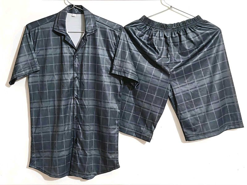 Womens Plaid Shirt &amp; Shorts Set