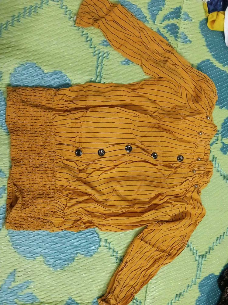 Striped Mustard Top