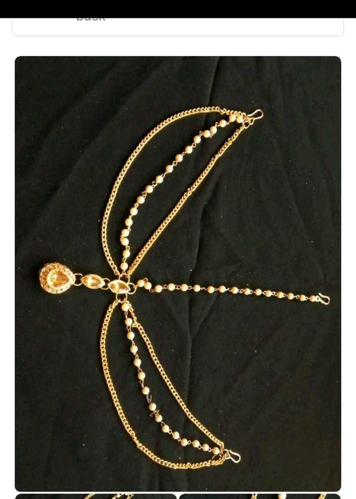 Elegant Gold Maang Tikka with Pearls