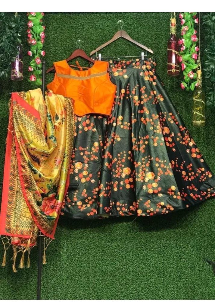 Trendy Floral Print Lehenga Set