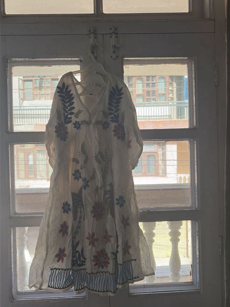 Boho Embroidered White Dress