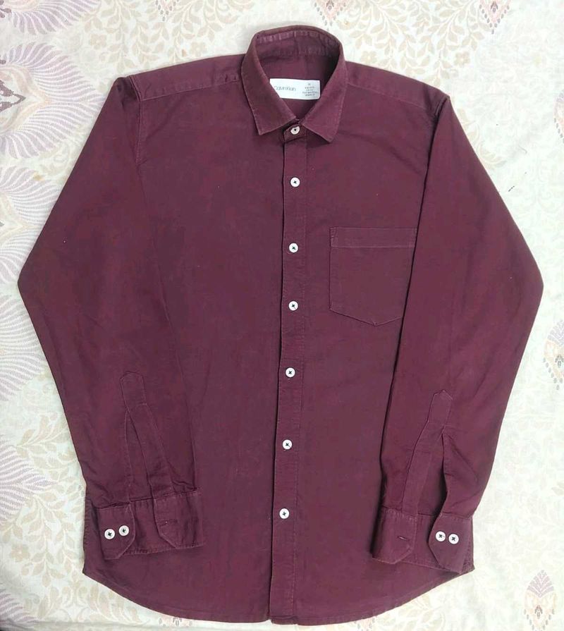 Calvin Klein Burgundy Button-Up Shirt