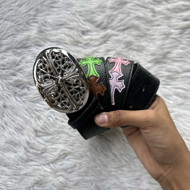 Rare black chrome hearts belt