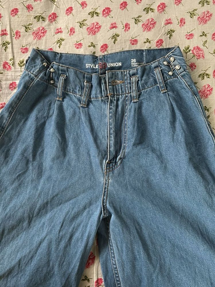 Stylish Wide Leg Denim Jeans