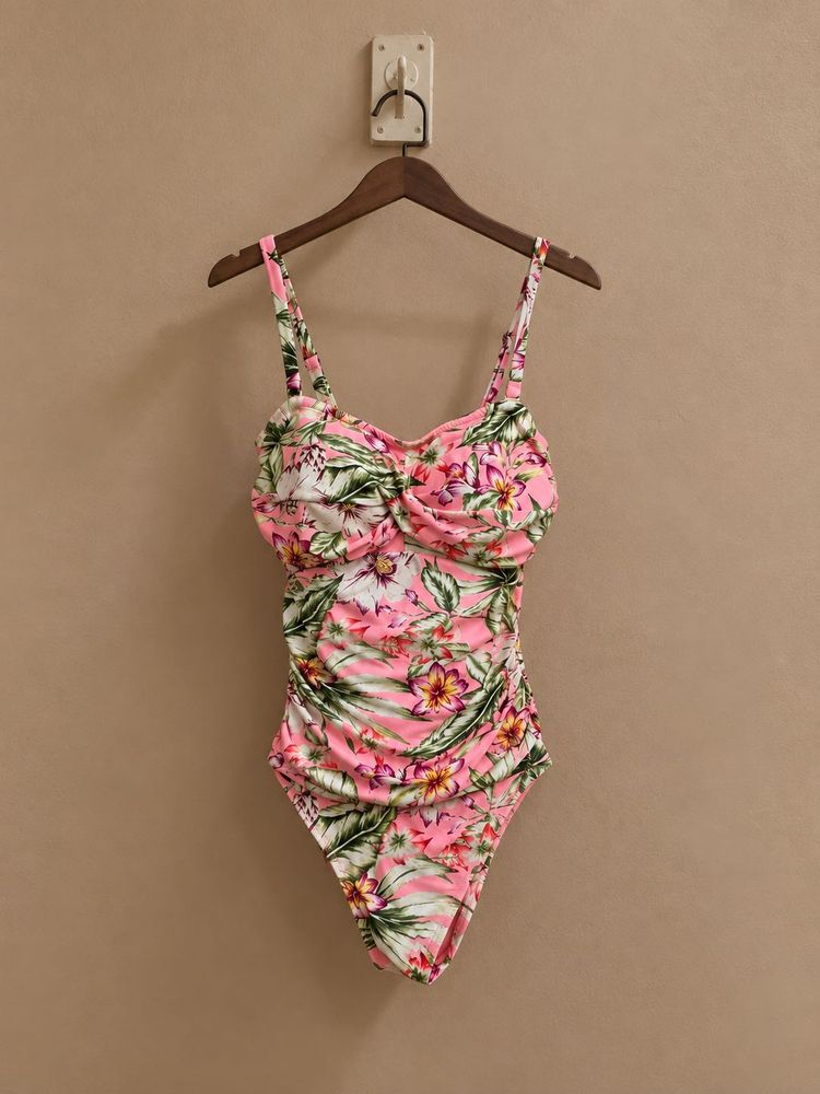 M&amp;S Tropical Bloom CoralOne-Piece Swimwear