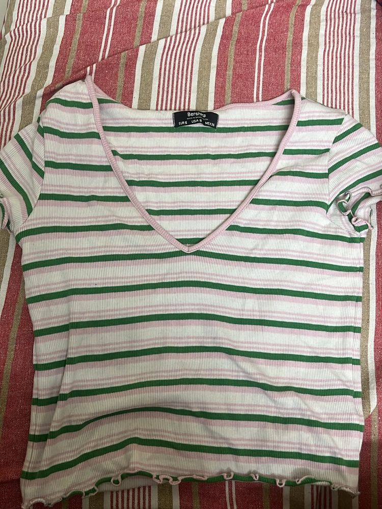 Bershka Branded Crop Top