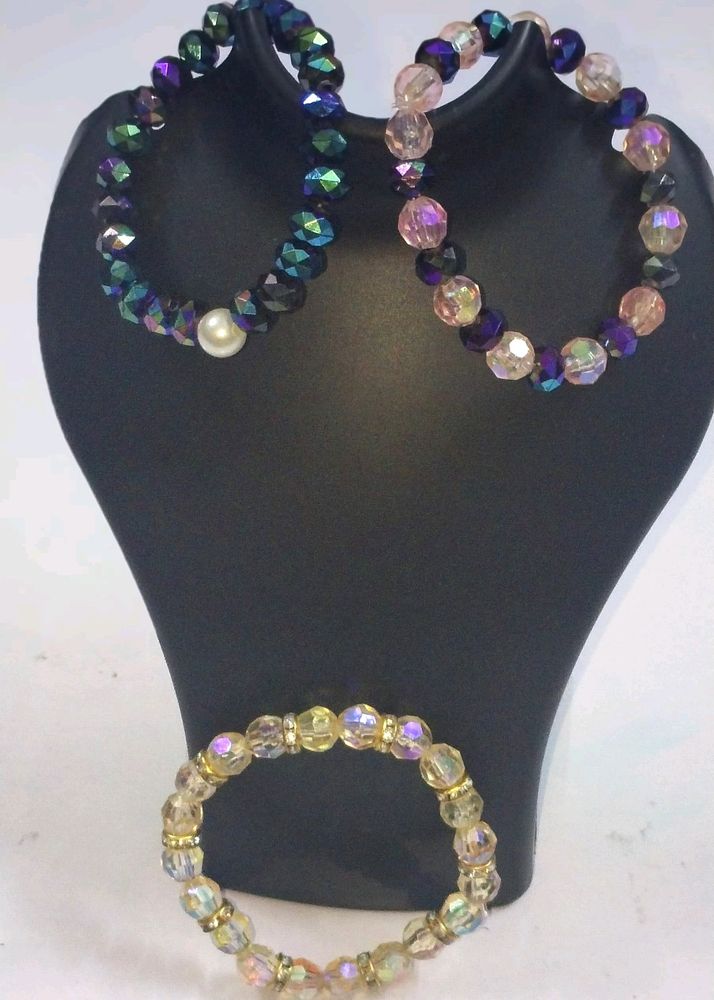 Braslate 3pic Trend Rainbow/Rhinestone/stone rinh