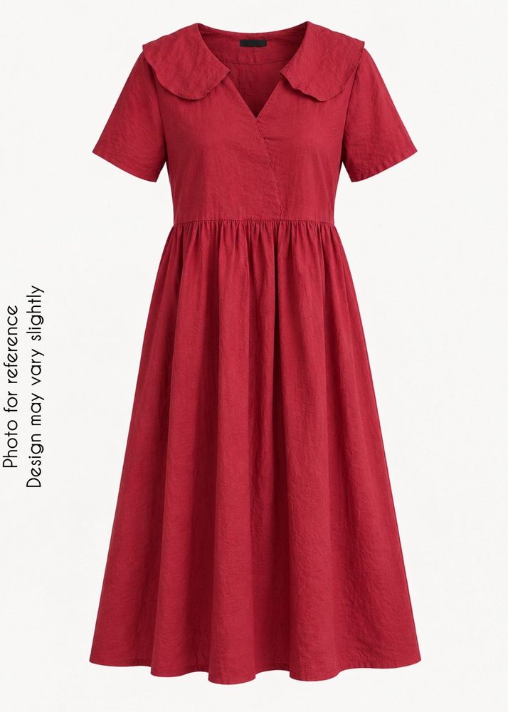 Red Dress with Cute Collar