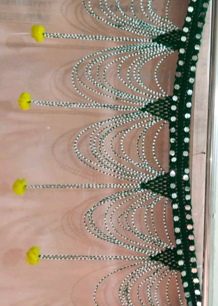 Handmade Green Woolen Door Toran.