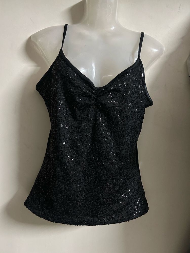 Sparkly Black Camisole Top