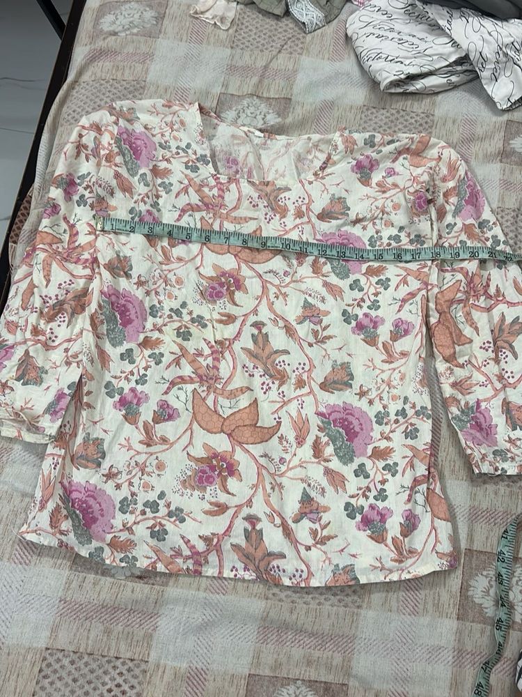 Floral Print Cotton Kurta