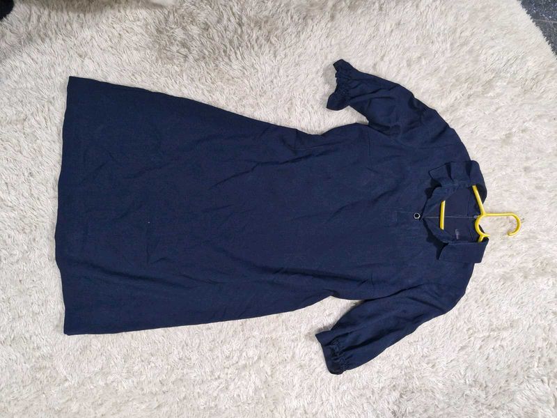 Navy Blue Long Sleeve Tunic Top