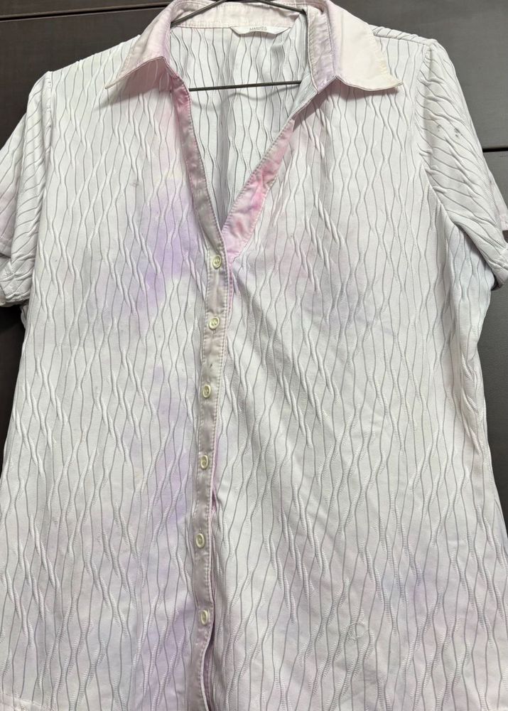 Textured Button-Up Shirt