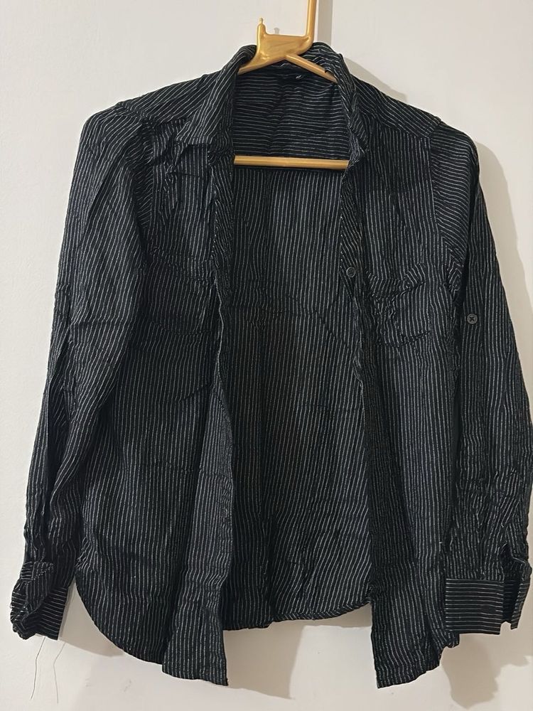 Striped Button-Up Shirt