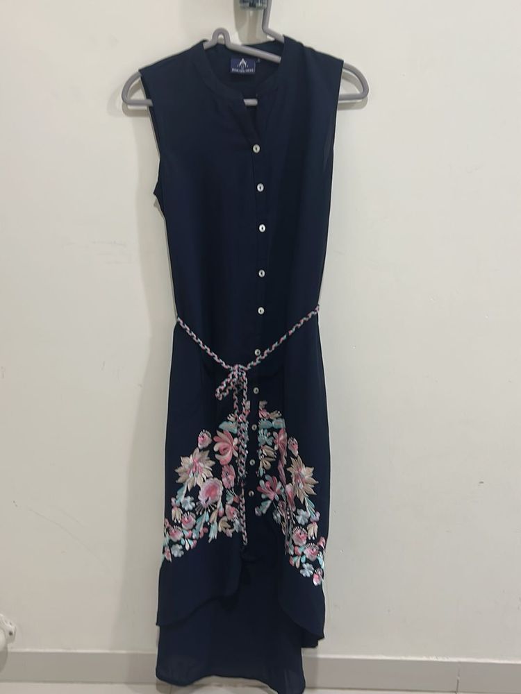 Ateesa Designer Navy Floral Embroidered Suit