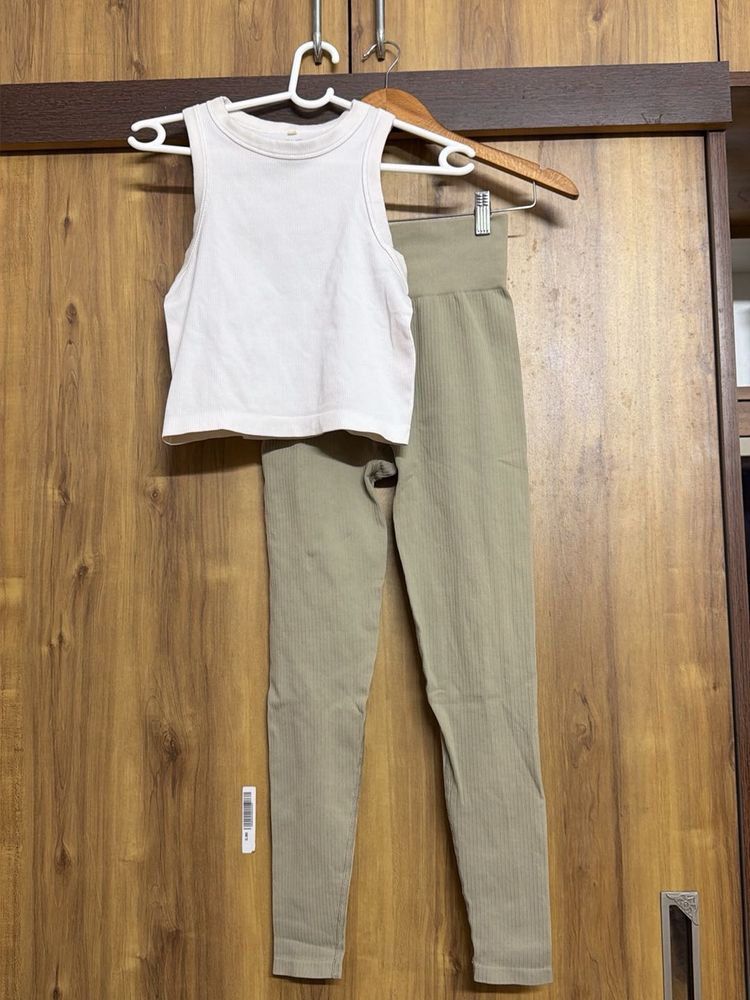 Athletic Tank &amp; Ribbed Leggings Set