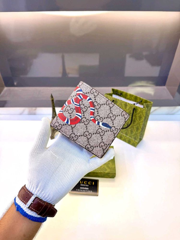 Gucci Snake Print Bi-Fold Wallet