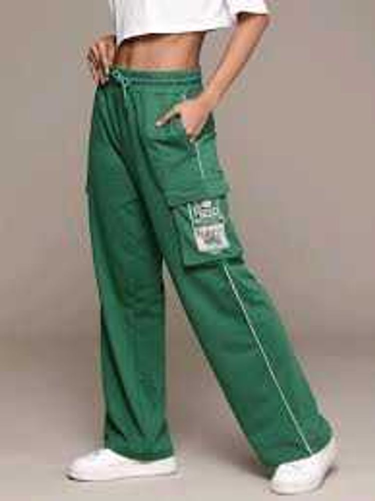 Green Cargo Style Track Pants